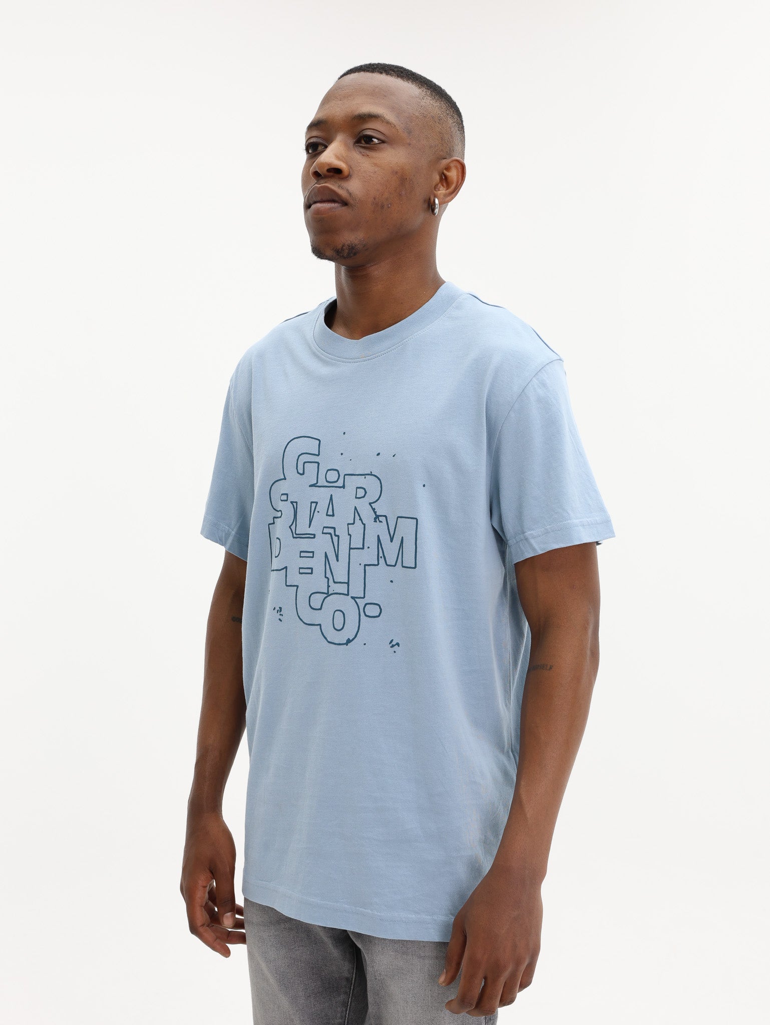 G-Star T-Shirt HD Print Ash Blue